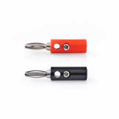 Banaanstekker | Recht | Male | Vernikkeld | Schroef | Diameter kabelinvoer: 4.5 mm | Polyvinylchloride (PVC) | Rood / Zwart | 4 