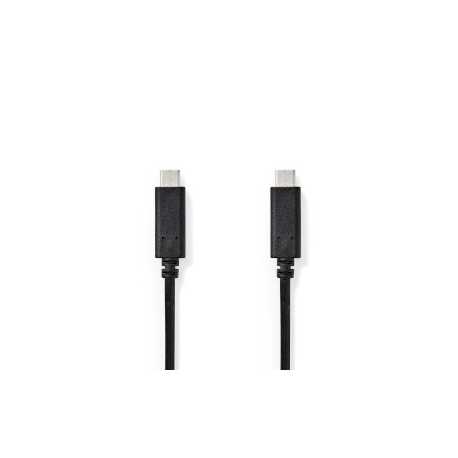 USB-Kabel | USB 3.2 Gen 1 | USB-C™ Male | USB-C™ Male | 60 W | 4K@60Hz | 5 Gbps | Vernikkeld | 1.00 m | Rond | PVC | Zwart | Doo