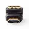 HDMI™-Adapter | HDMI™ Connector | HDMI™ Output | Verguld | 90° Gehoekt | ABS | Zwart | 1 Stuks | Doos