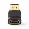 HDMI™-Adapter | HDMI™ Connector | HDMI™ Output | Verguld | 90° Gehoekt | ABS | Zwart | 1 Stuks | Doos