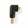 HDMI™-Adapter | HDMI™ Connector | HDMI™ Output | Verguld | 90° Gehoekt | ABS | Zwart | 1 Stuks | Doos