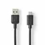 USB-Kabel | USB 3.2 Gen 2 | USB-A Male | USB-C™ Male | 60 W | 10 Gbps | Vernikkeld | 1.00 m | Rond | PVC | Zwart | Doos