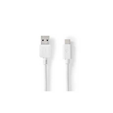 USB-Kabel | USB 3.2 Gen 2 | USB-A Male | USB-C™ Male | 60 W | 10 Gbps | Vernikkeld | 1.00 m | Rond | PVC | Wit | Doos