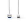 USB-Kabel | USB 3.2 Gen 2 | USB-A Male | USB-C™ Male | 60 W | 10 Gbps | Vernikkeld | 1.00 m | Rond | PVC | Wit | Doos