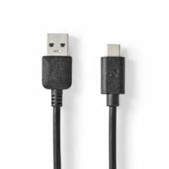 USB-Kabel | USB 3.2 Gen 1 | USB-A Male | USB-C™ Male | 60 W | 5 Gbps | Vernikkeld | 2.00 m | Rond | PVC | Zwart | Doos
