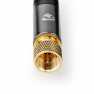 Satelliet- en Antennekabel | F-Male | F-Male | Verguld | 75 Ohm | Viervoudig Afgeschermd | 5.00 m | Rond | Katoen | Grijs / Gun 
