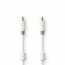 Coaxkabel | IEC (Coax) Male | IEC (Coax) Female | Verguld | 100 dB | 75 Ohm | Dubbel Afgeschermd | 10.0 m | Rond | PVC | Wit | D