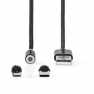 USB-Kabel | USB 2.0 | USB-A Male | USB Micro-B Male / USB-C™ Male | 10 W | No Data Transfer | Vernikkeld | 2.00 m | Rond | Nylon