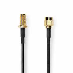 Antennekabel | SMA Male | SMA Female | Verguld | 50 Ohm | Enkelvoudig Afgeschermd | 2.00 m | Rond | PVC | Zwart | Label