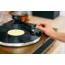 Platenspeler met 4 ingebouwde luidsprekers en bluetooth-ontvangst Wood