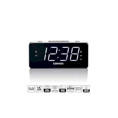 PLL FM wekkerradio groot en duidelijk 1.8" LED display Wit
