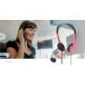 PC-Headset | On-Ear | Stereo | 2x 3.5 mm | Inklapbare Microfoon | Roze