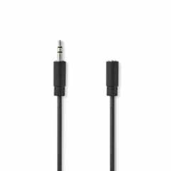 Stereo-Audiokabel | 3,5 mm Male | 3,5 mm Female | Vernikkeld | 10.0 m | Rond | Zwart | Blister