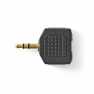 Stereo-Audioadapter | 3,5 mm Male | 2x 3,5 mm Female | Verguld | Recht | ABS | Zwart | 10 Stuks | Polybag