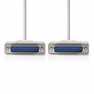 Seriële Kabel | D-SUB 25-Pins Male | D-SUB 25-Pins Male | Vernikkeld | 5.00 m | Rond | PVC | Ivoor | Polybag