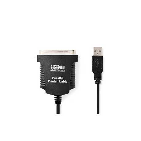 Parallelkabel | USB-A Male | Centronics 36-Pins Male | Vernikkeld | 2.00 m | Rond | PVC | Envelop