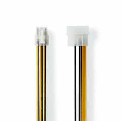 Interne Voedingskabel | Molex Male | PCI-Express Male | Verguld | 0.20 m | Rond | PVC | Geel / Zwart | Envelop