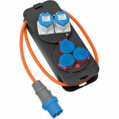 Camping-verdeelkast met CEE-stekker / brennenstuhl stroomverdeler 16A voor camping en permanent gebruik buitenshuis IP44 (Campin