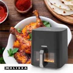 Digitale heteluchtfriteuse XL | 5 l | 60-min Timer | 8 Voorinstellingen | Kijkvenster | Zwart
