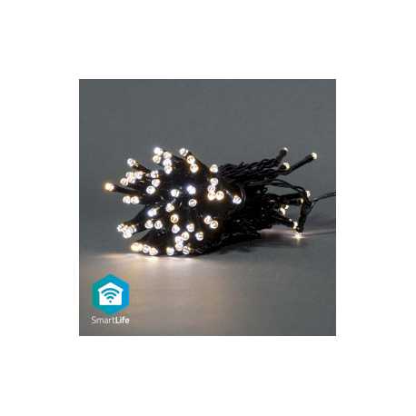 SmartLife-kerstverlichting | Koord | Wi-Fi | Warm tot Koel Wit | 50 LED's | 5.00 m | Android™ / IOS