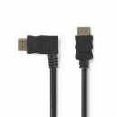 High Speed ​​HDMI™-Kabel met Ethernet | Links Gehoekte HDMI™ Connector | HDMI™ Connector | 4K@30Hz | 10.2 Gbps | 1.50 m | Rond |
